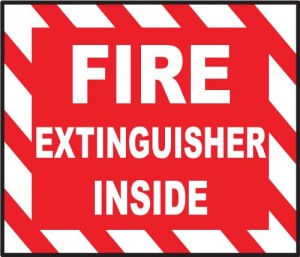 105-NFS BL105 Vinyl Self Adhesive Fire Extinguisher Inside Sign 4″ x 4″ |  National Fire Supply