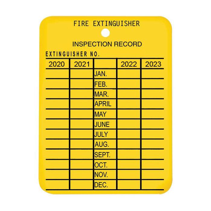25 PLASTIC FIRE EXTINGUISHER 4-YEAR INSPECTION TAGS...2020-2021-2022-2023 